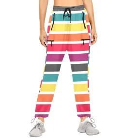 double print color pallette Women's Quick Dry Cargo Sweatpants (Model L65)
