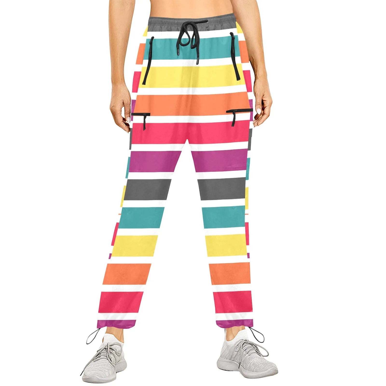 double print color pallette Women's Quick Dry Cargo Sweatpants (Model L65)