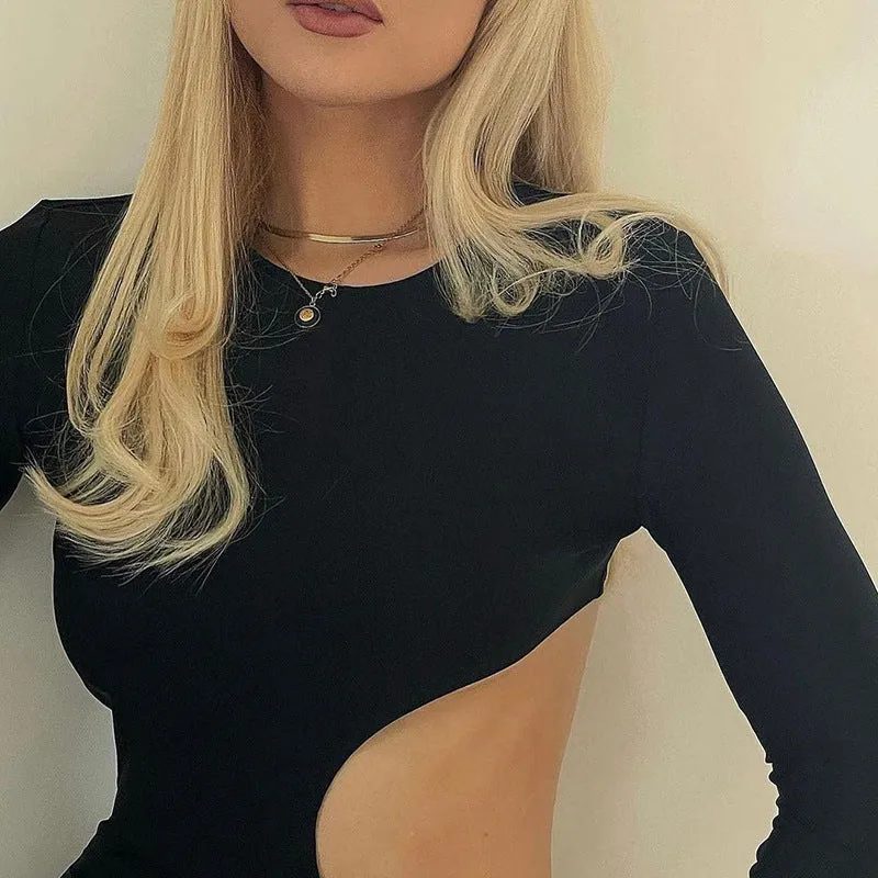 Julia Fashion - Women Sexy Hollow Out Bodycon Midi Dress