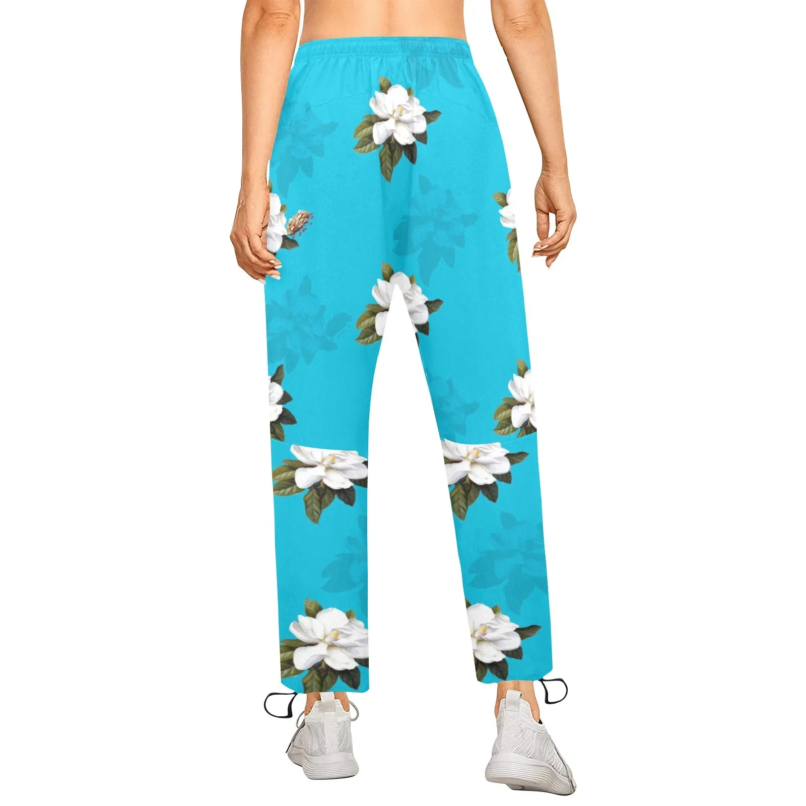 mag blue sil print Women's Quick Dry Cargo Sweatpants (Model L65)