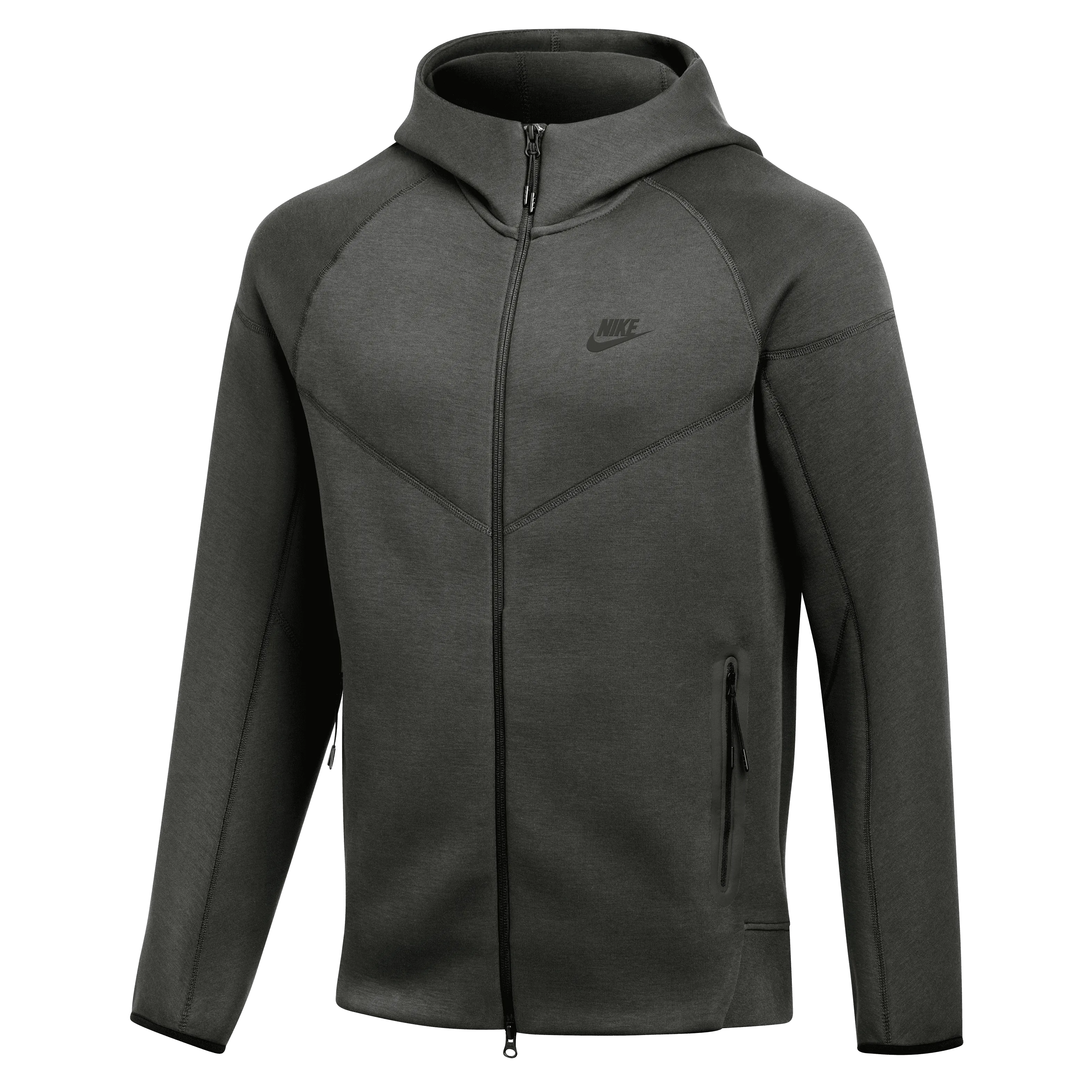 Nike Men's Black Tech Fleece Full-Zip Windrunner Hoodie -gre