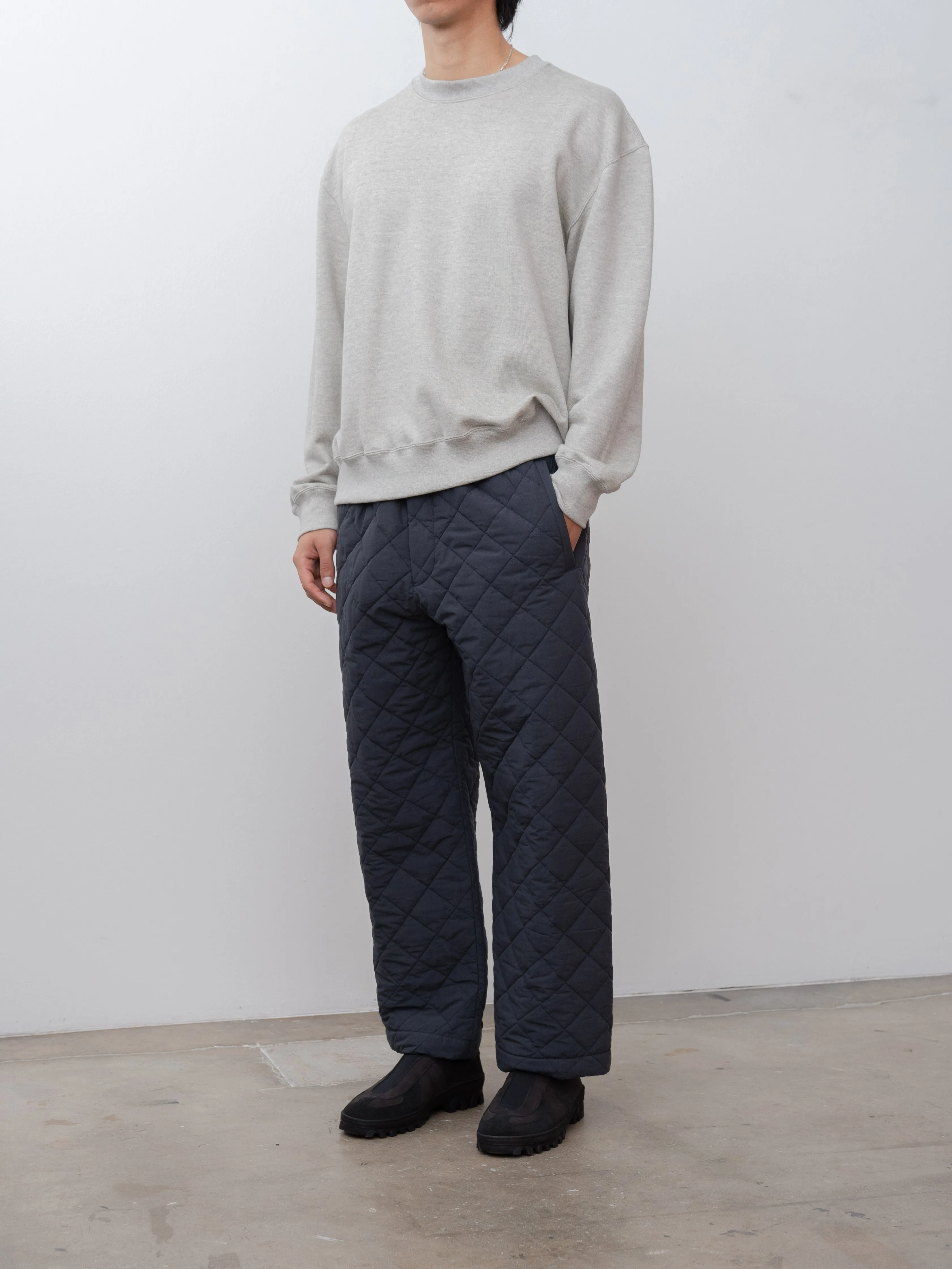 Quilting Wide Pants - Navy