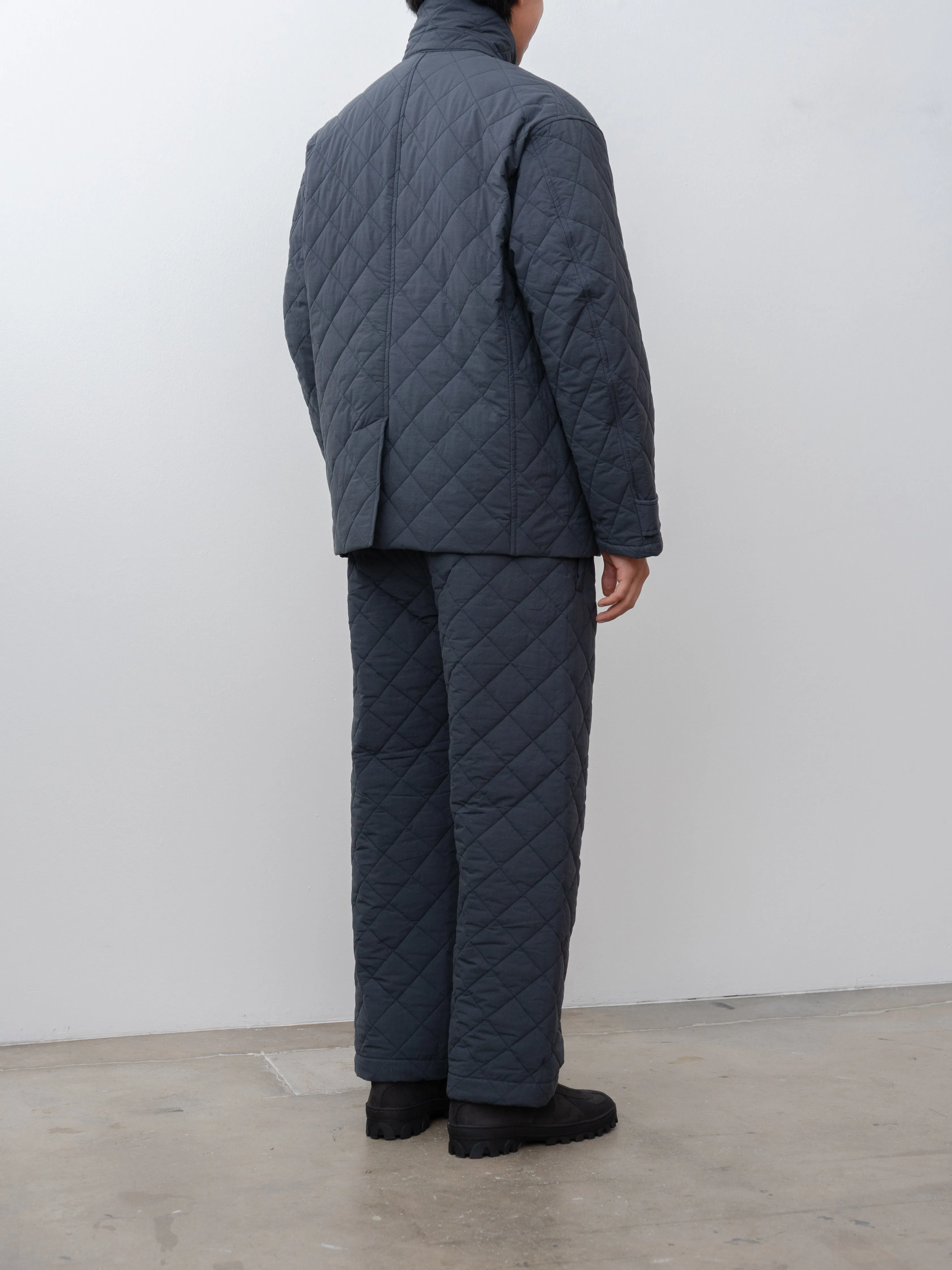 Quilting Wide Pants - Navy