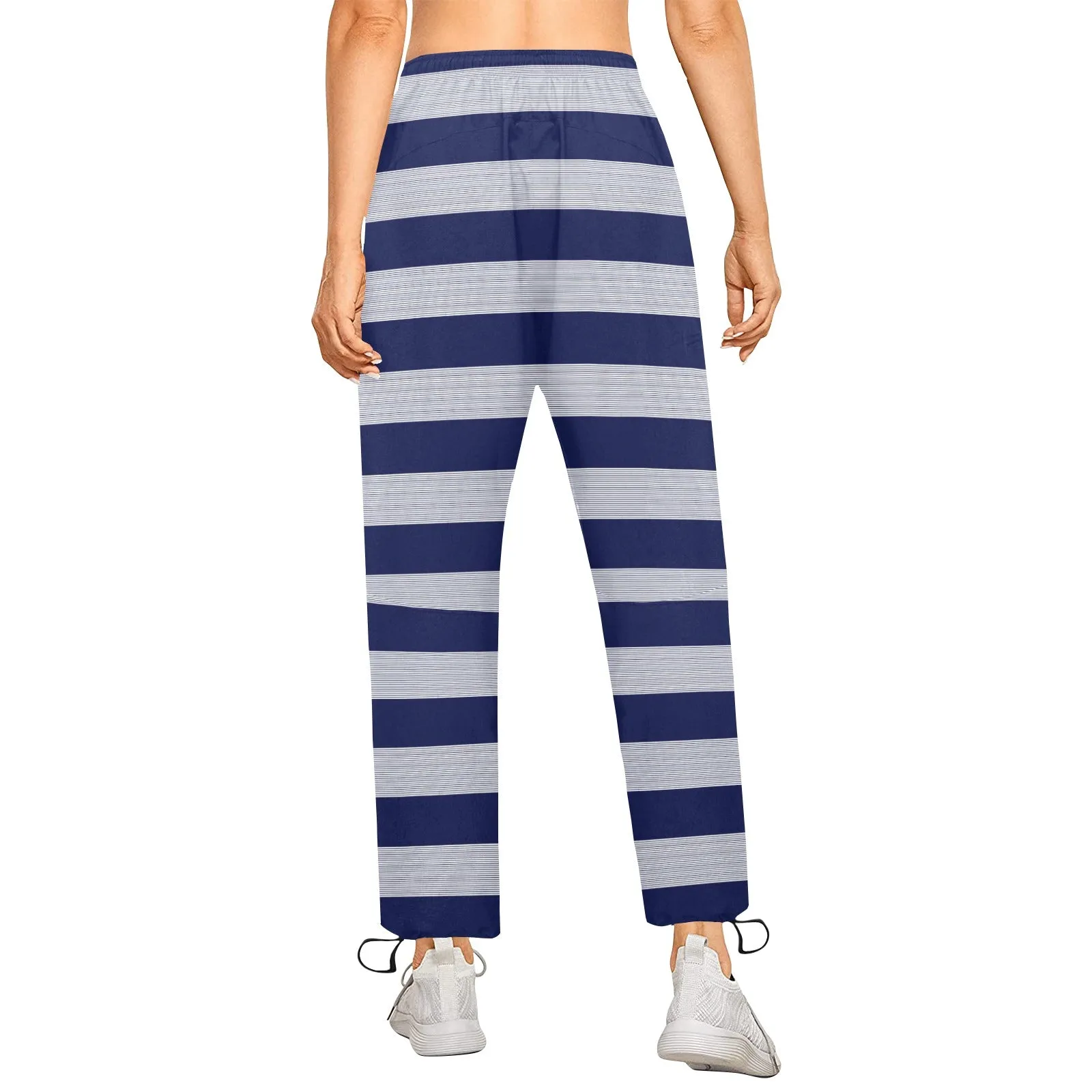 striped striped print Women's Quick Dry Cargo Sweatpants (Model L65)