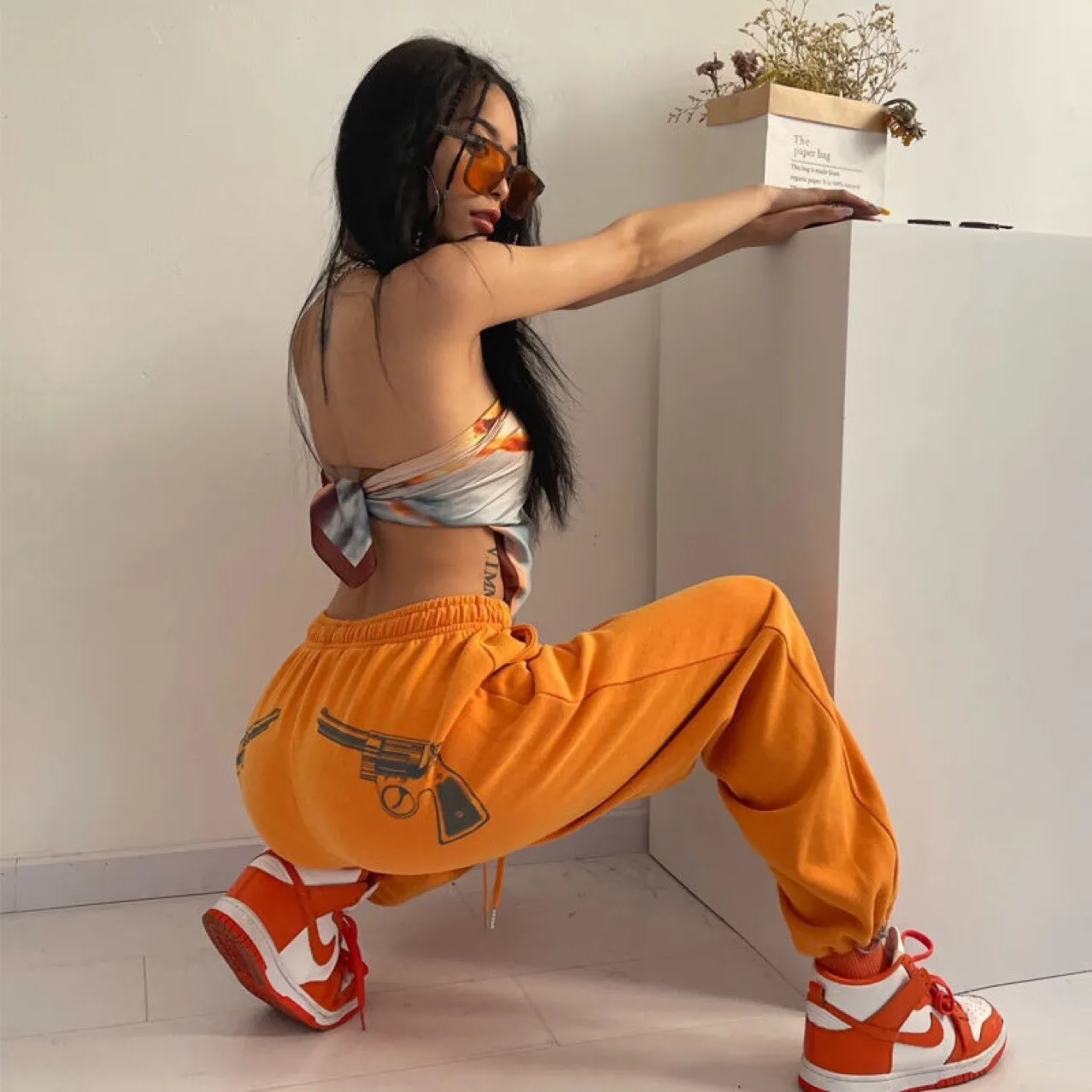 Wenkouban New Jogging Sweatpants Women Hippie Harajuku Streetwear Oversize Y2K Pants Print Baggy Wide Leg Pants Of Female 2023